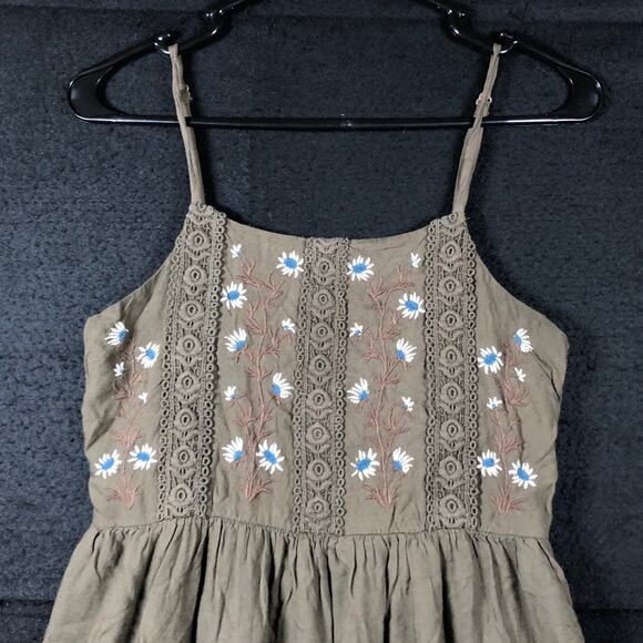 Patrons Of Peace Womens Dress Forest Green Floral Lined Sleeveless Small - Picture 2 of 13